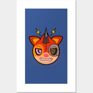 Angry Cyborg Squirrel Oskar Posters and Art